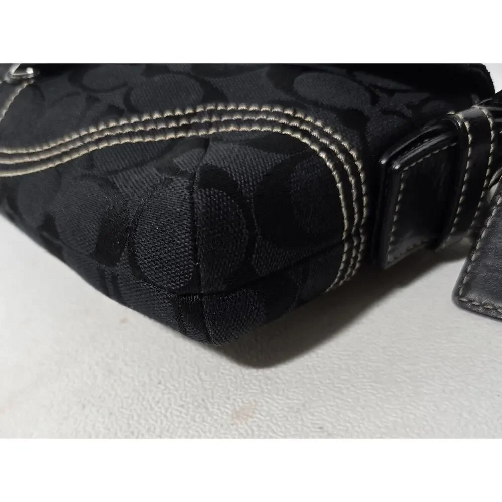 COACH Y2k Vintage Black Jacquard Soho Shoulder Top Handle Handbag 6280 EUC